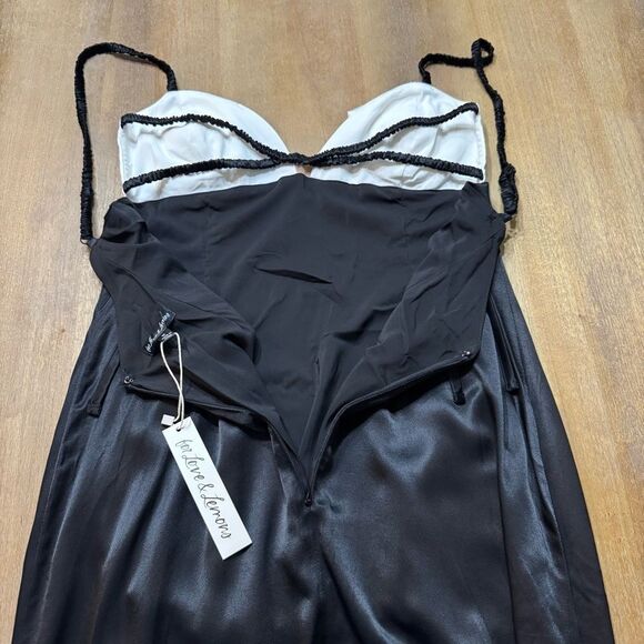 New For Love & Lemons Rita‎ Maxi Slip Dress Medium Rosetta Cup Satin Open Back - Picture 11 of 14